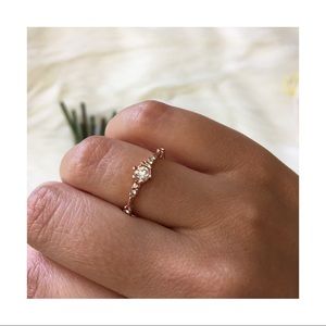 14k Rose Gold Plated Engagement / Promise Ring
